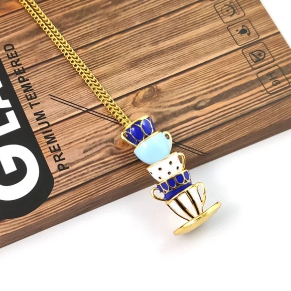 ***LAST ONE***Stack of Tea Cup Necklace - Picture 2 of 5